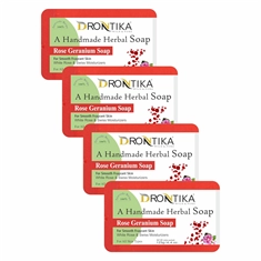 Rose Geranium Handmade Herbal Soap (Pack of 4)